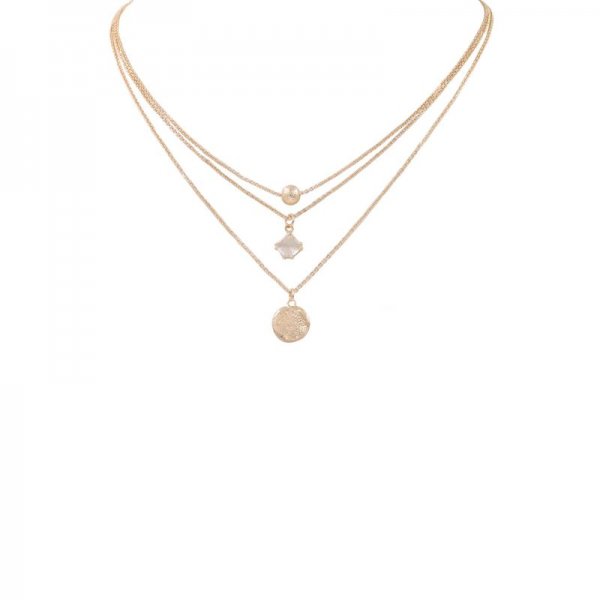 Glass Jewel Layered Pendant Necklace